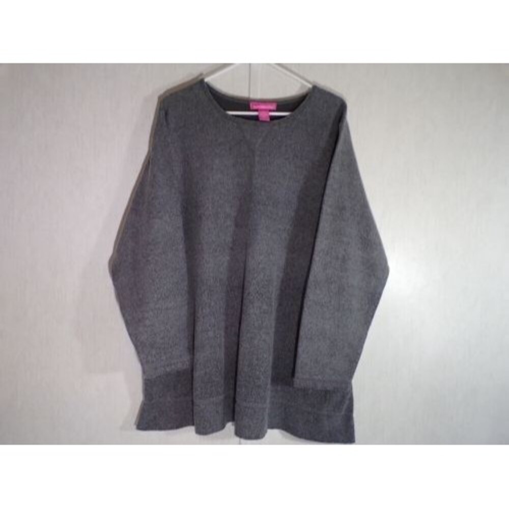 Woman Within Womens Pullover Fleece Tunic Top 1X Gray Soft